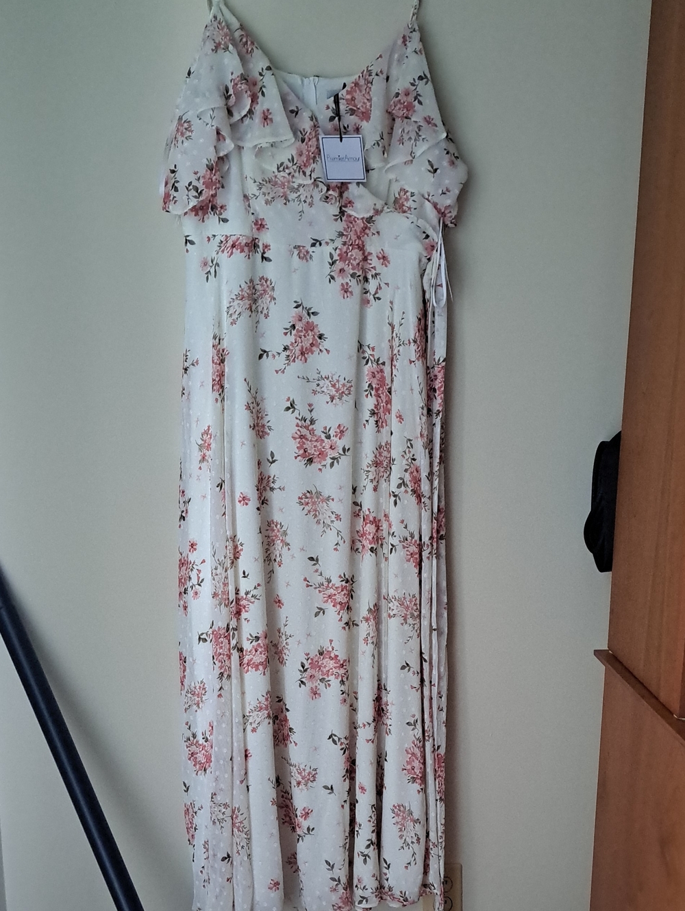Premier Cream Maxi Dress with Pink Floral Print